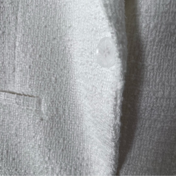 NWT Amanda + Chelsea Bouclé Tweed Jacket in White size XL - Picture 7 of 13
